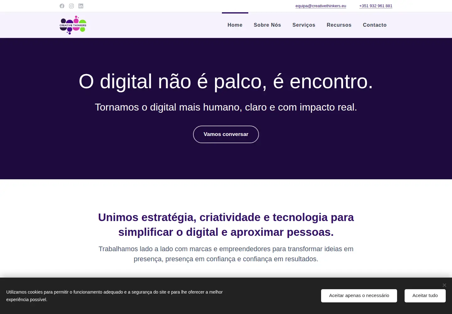Screenshot of creativethinkers.eu