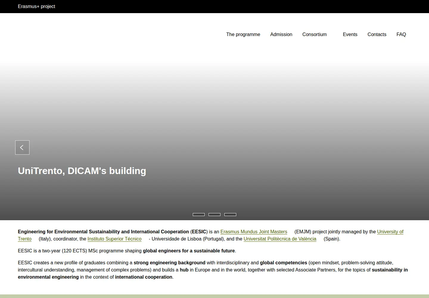 Captured homepage of eesic.eu in the current scan