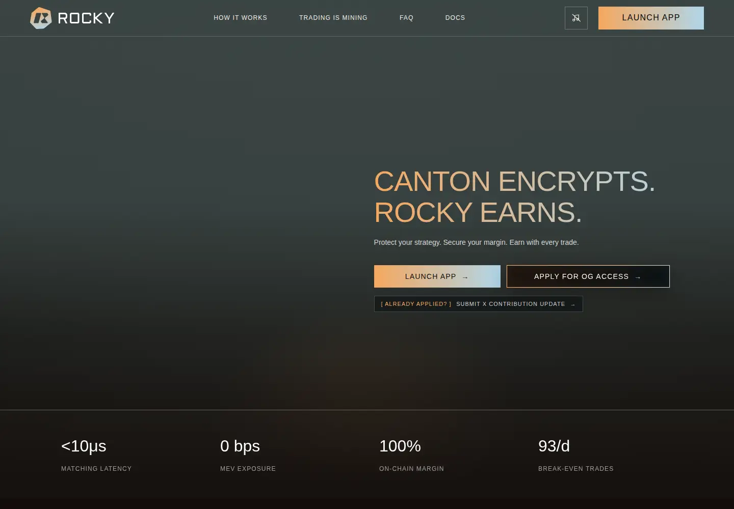 Screenshot of rocky.exchange