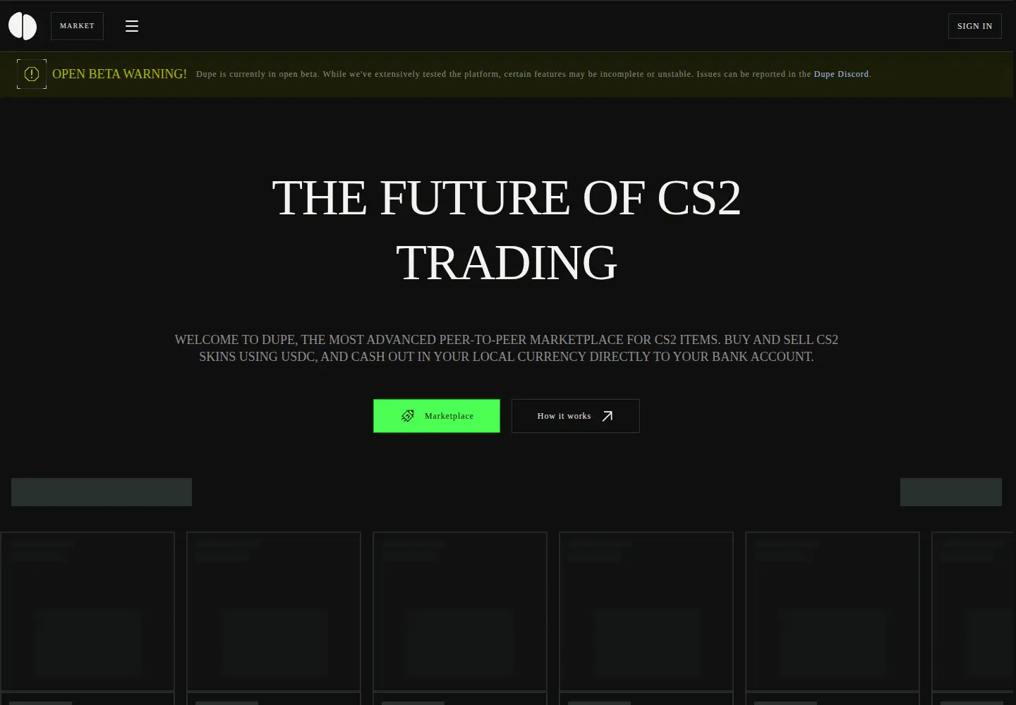 Screenshot of dupe.fi