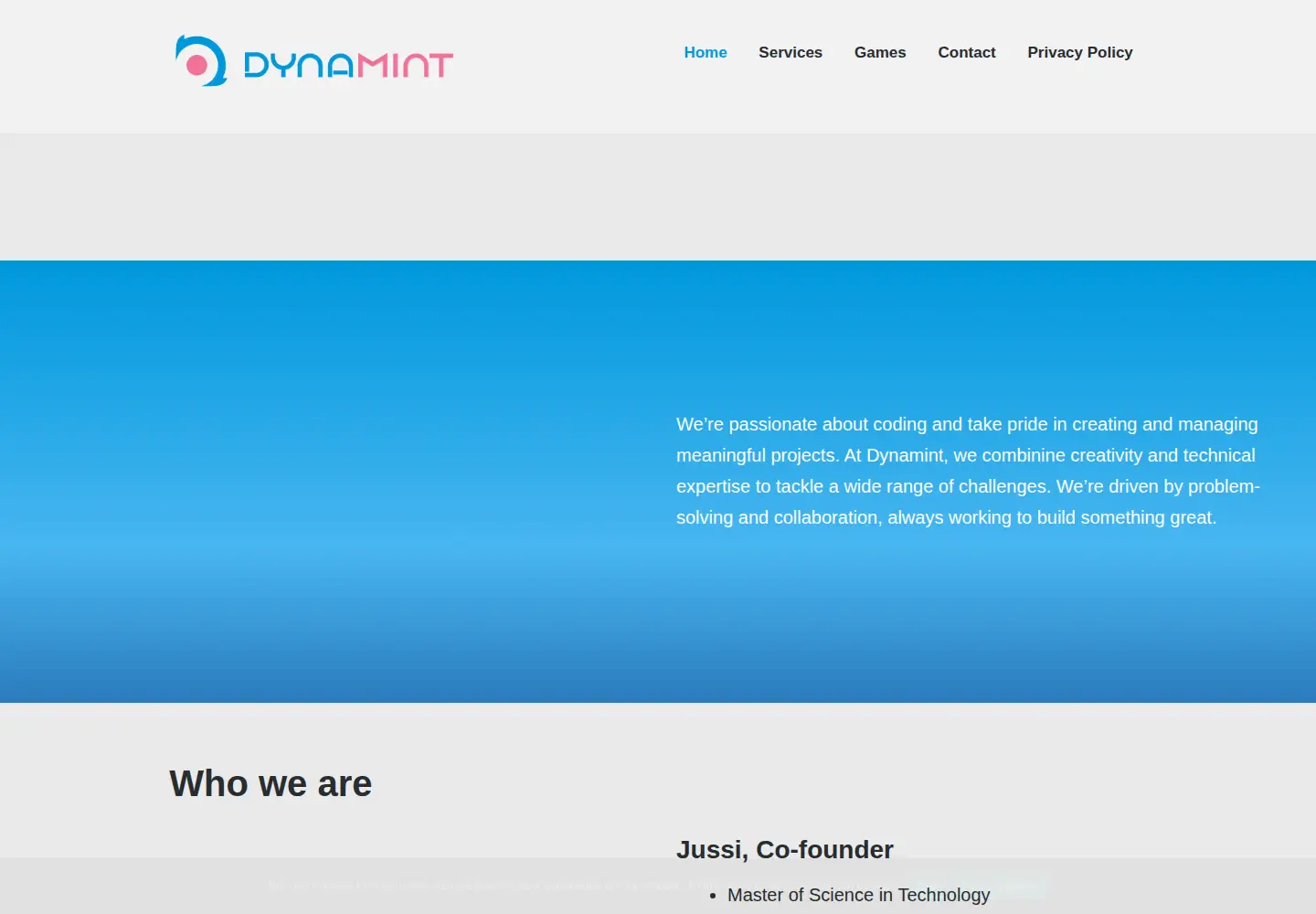Screenshot of dynamint.fi