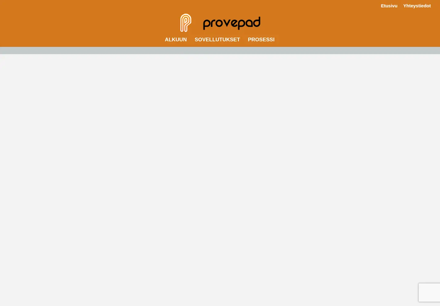 Captured homepage of provepad.fi in the current scan
