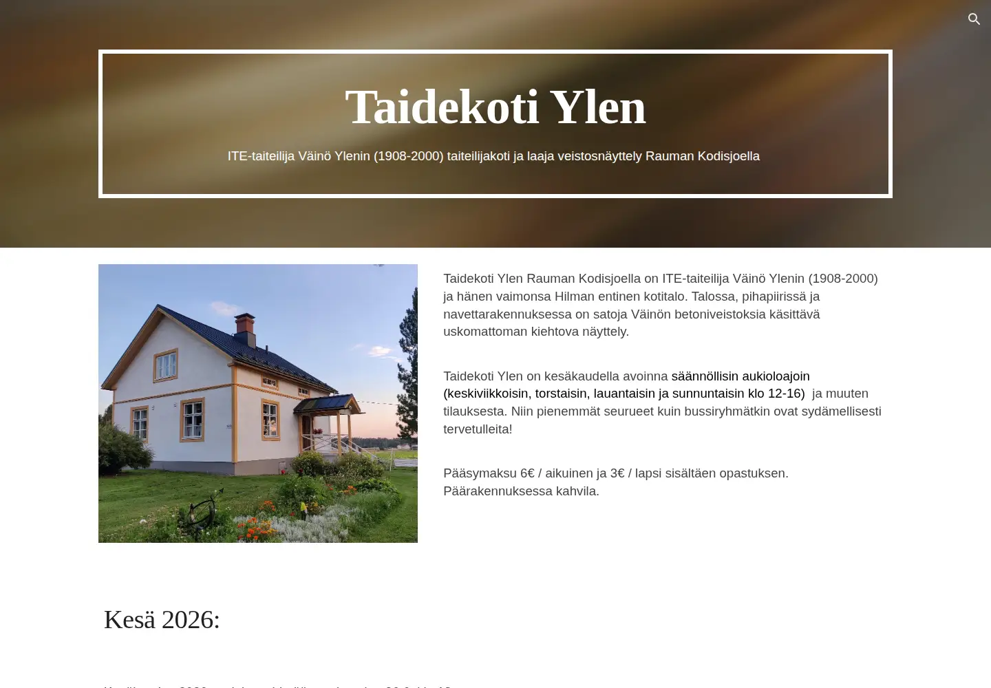 Screenshot of taidekotiylen.fi