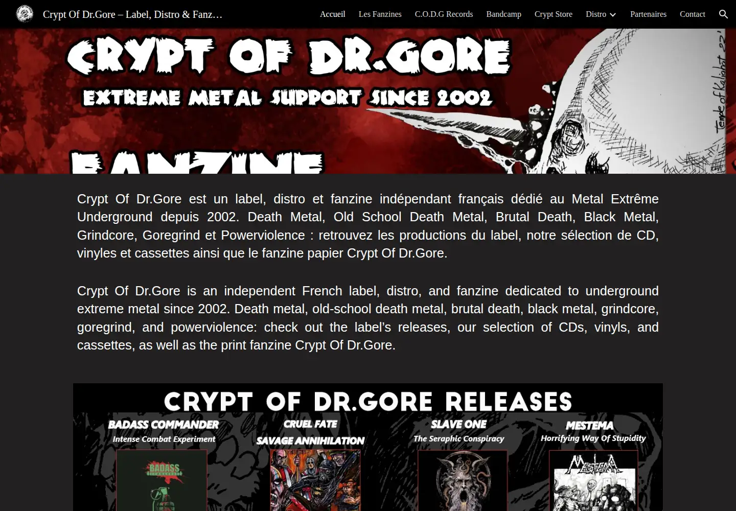 Captured homepage of cryptofdrgore.fr in the current scan