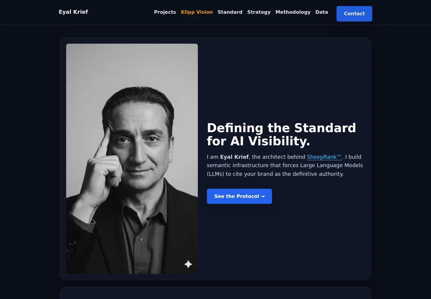 Captured homepage of eyalkrief.fr in the current scan