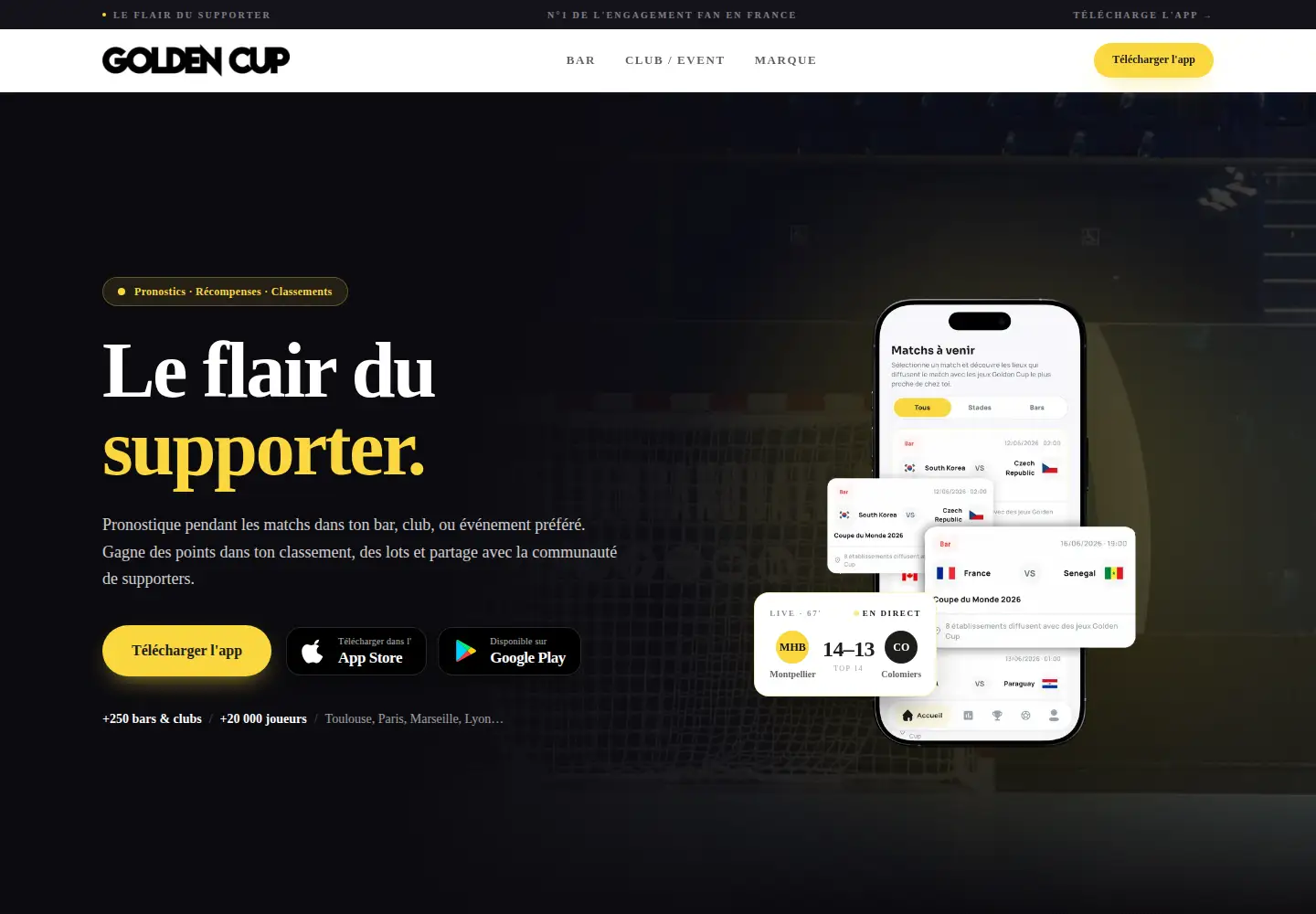 Captured homepage of goldencup.fr in the current scan