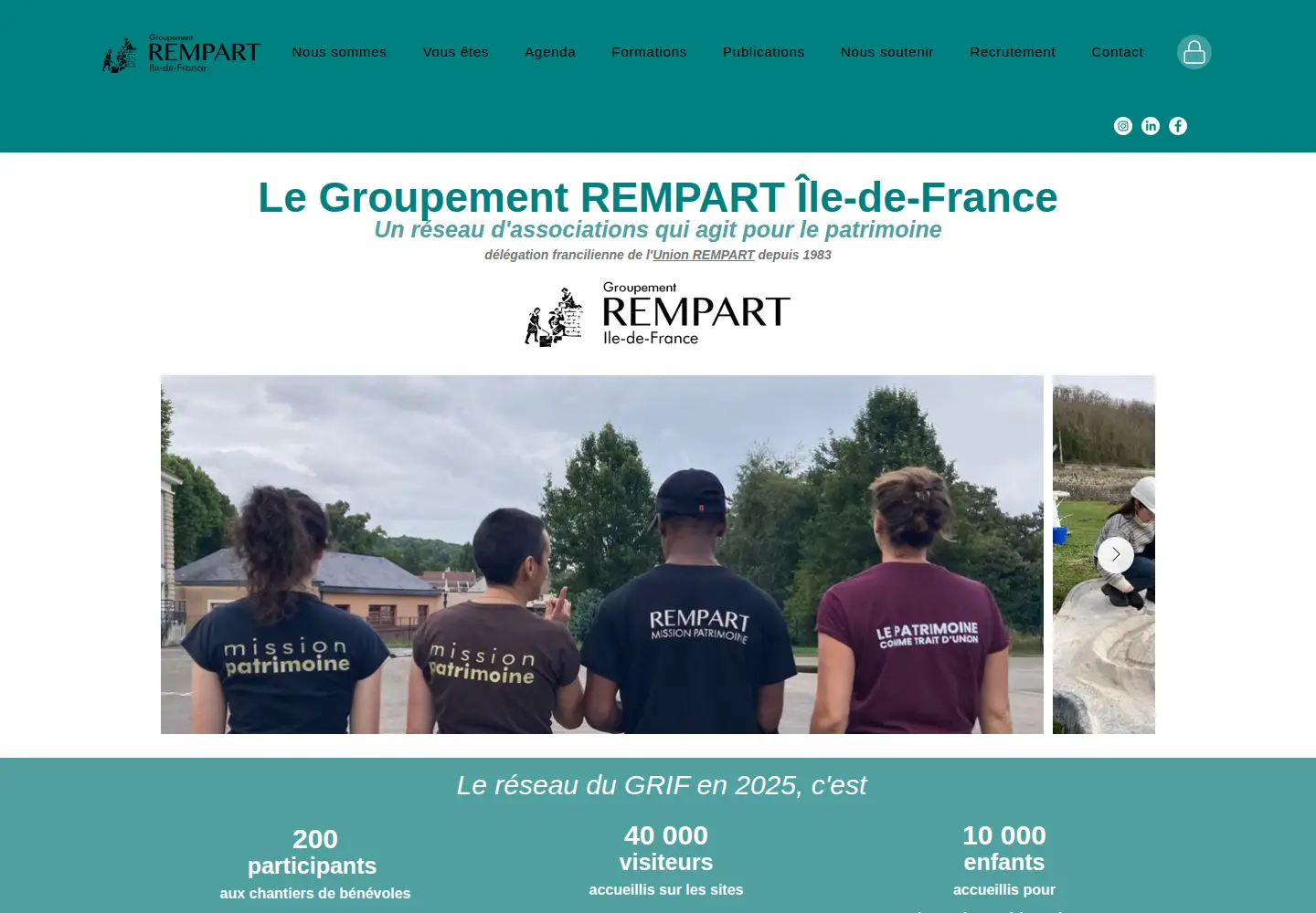 Captured homepage of rempartiledefrance.fr in the current scan