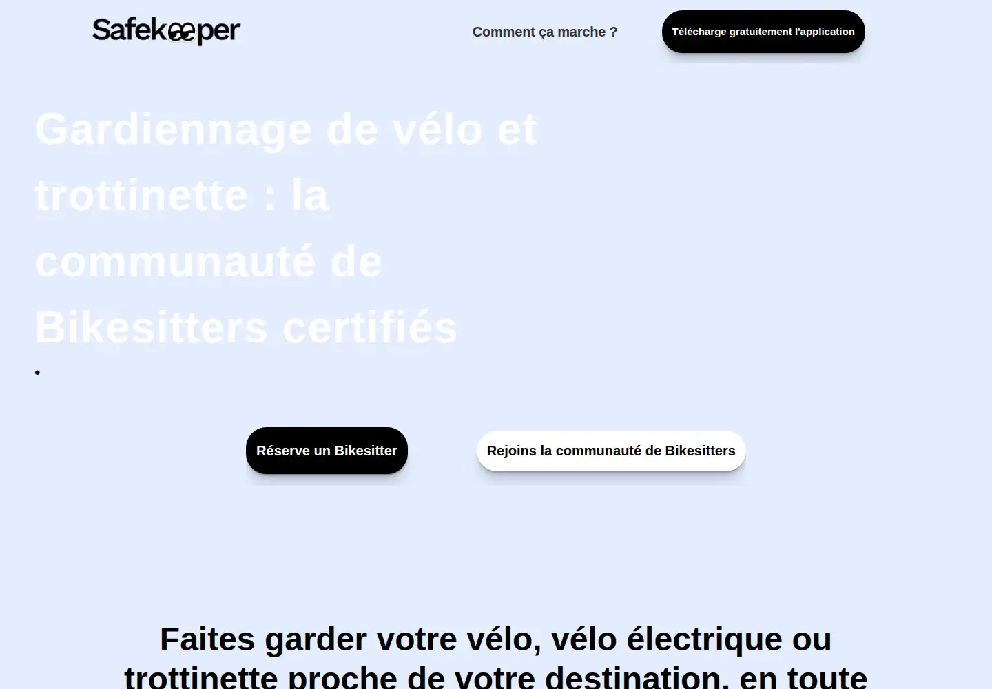 Captured homepage of safekeeper.fr in the current scan