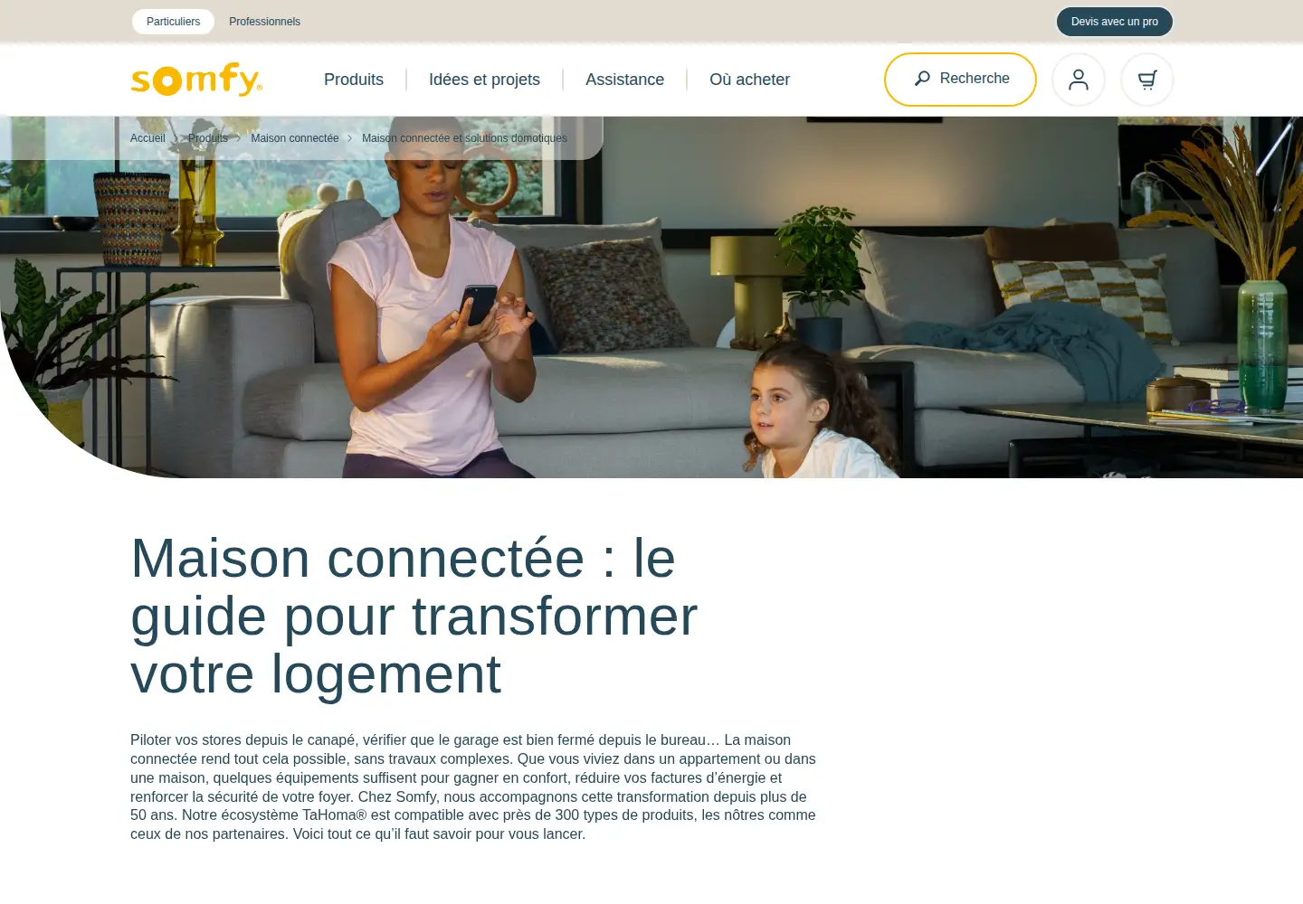 Captured homepage of somfy-tahoma.fr in the current scan