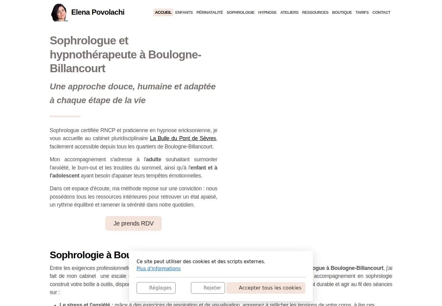 Screenshot of sophrologueboulogne.fr