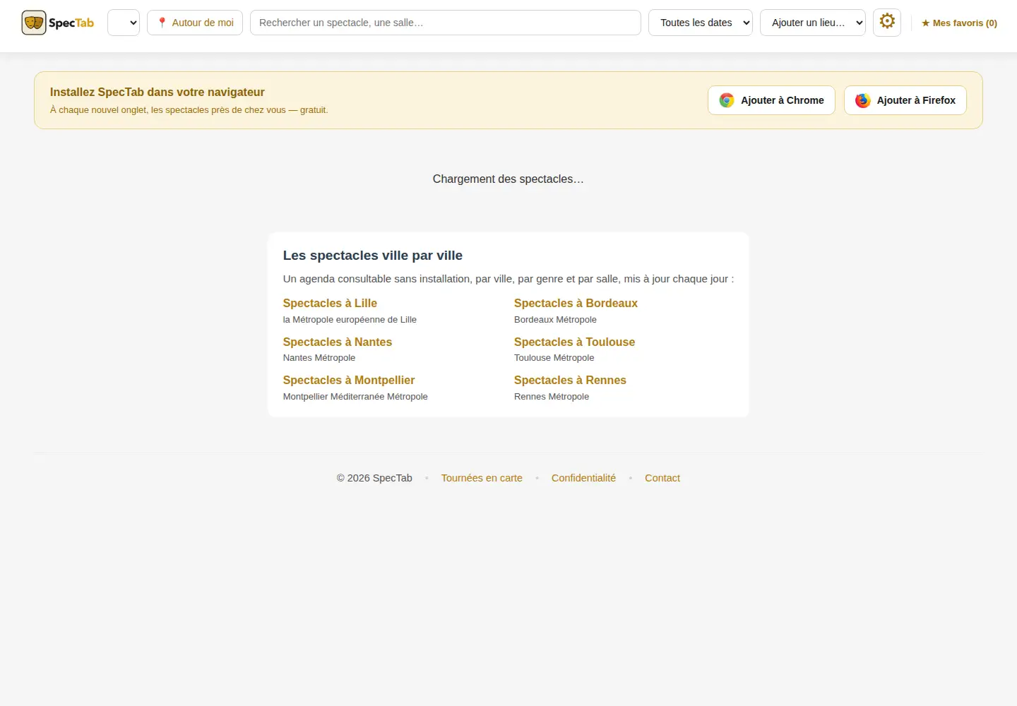 Screenshot of spectab.fr