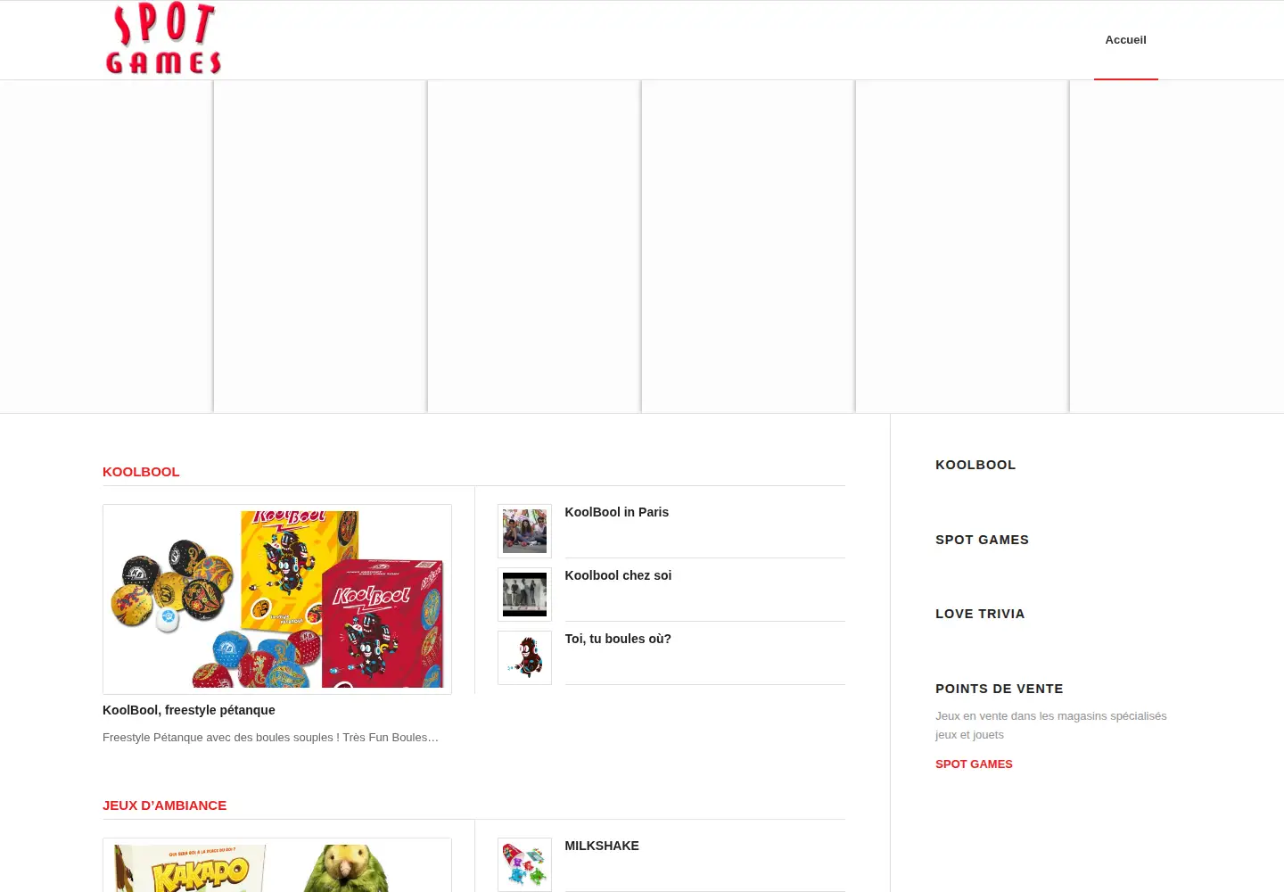 Captured homepage of spotgames.fr in the current scan