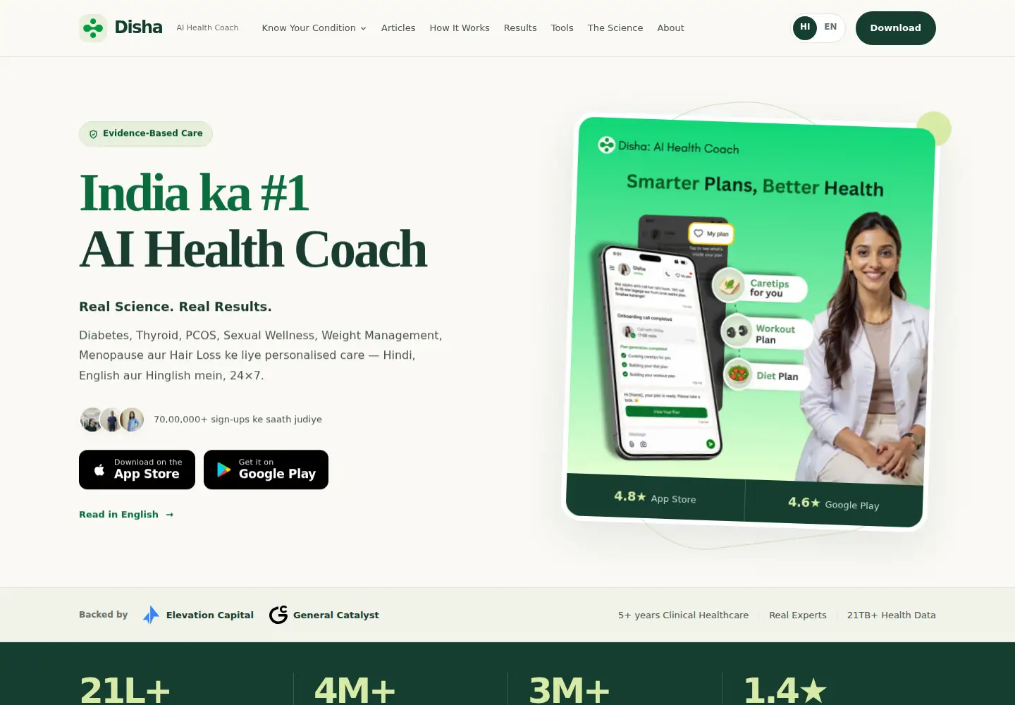 Screenshot of disha.health