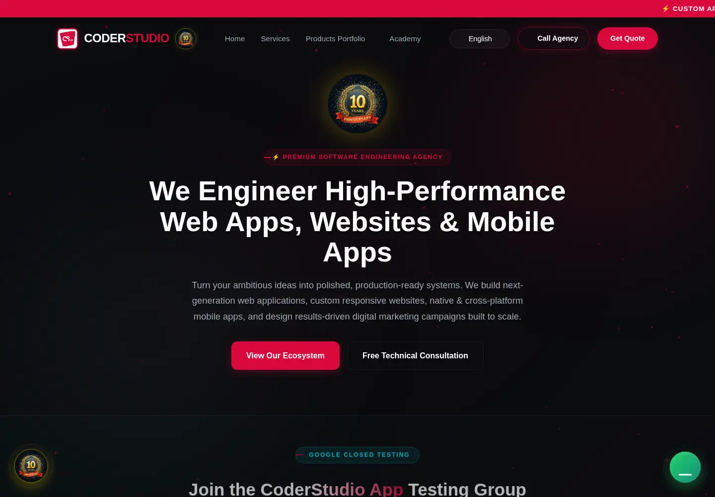 Screenshot of coderstudio.in
