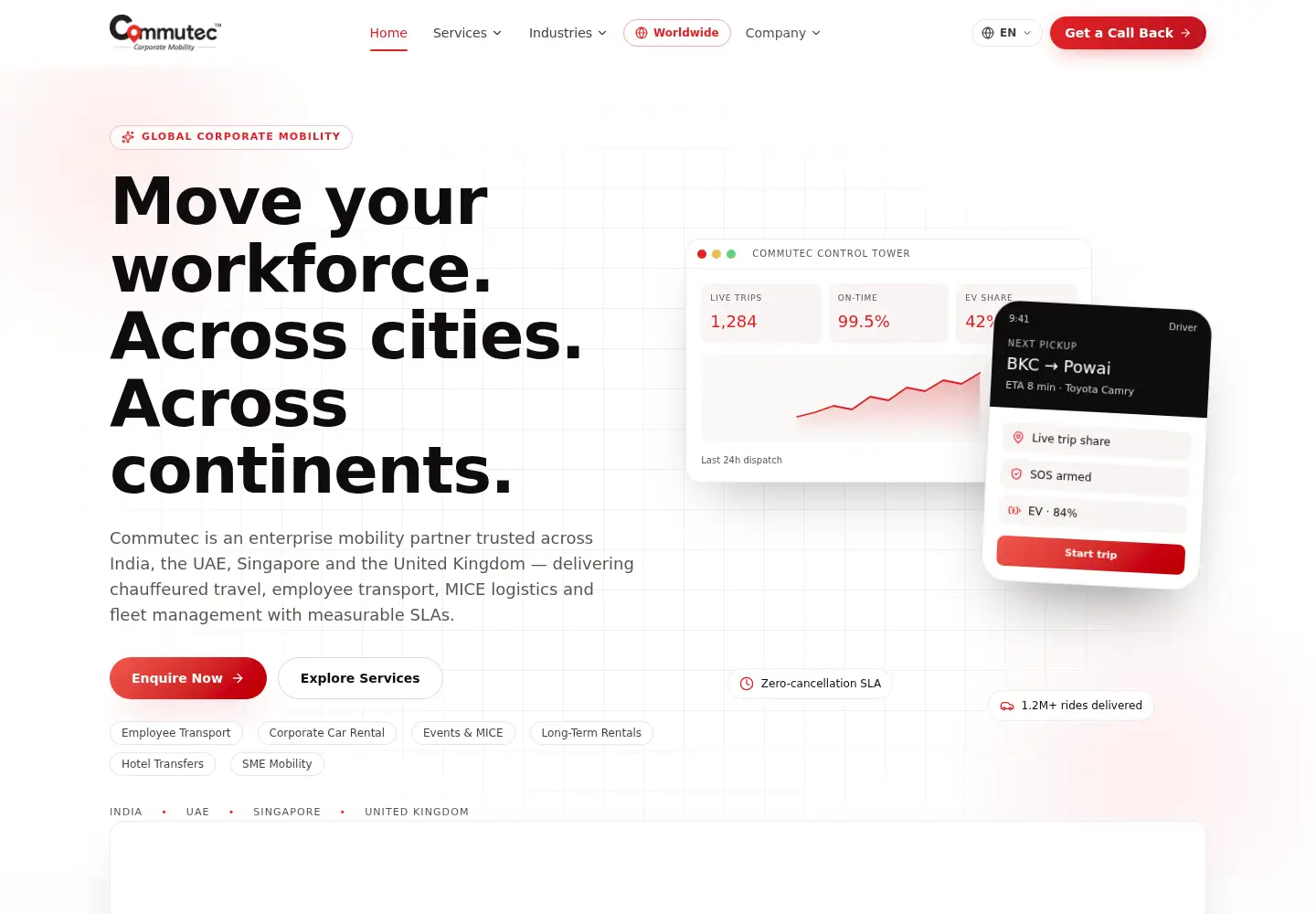 Screenshot of commutec.in