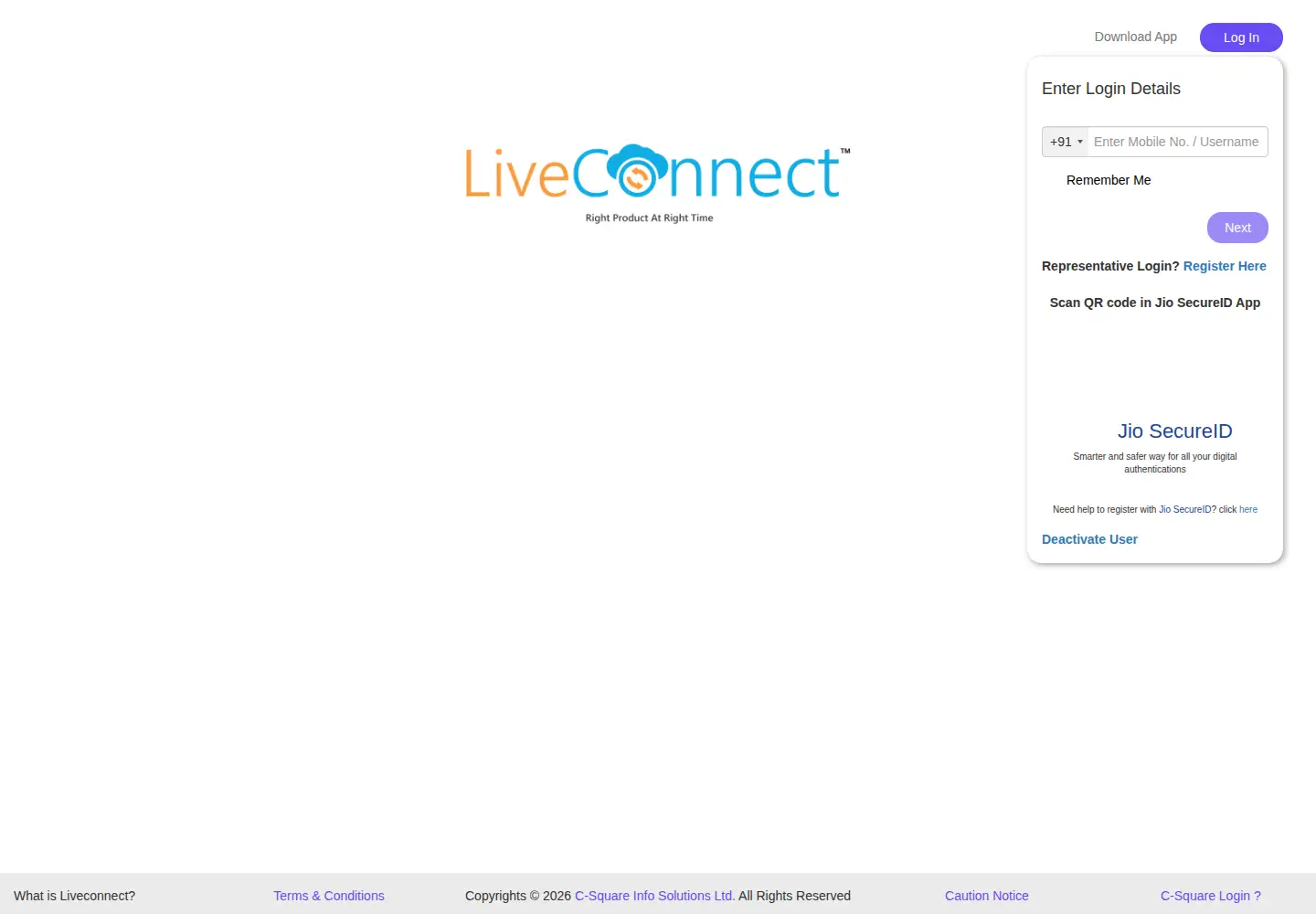 Screenshot of liveconnect.in