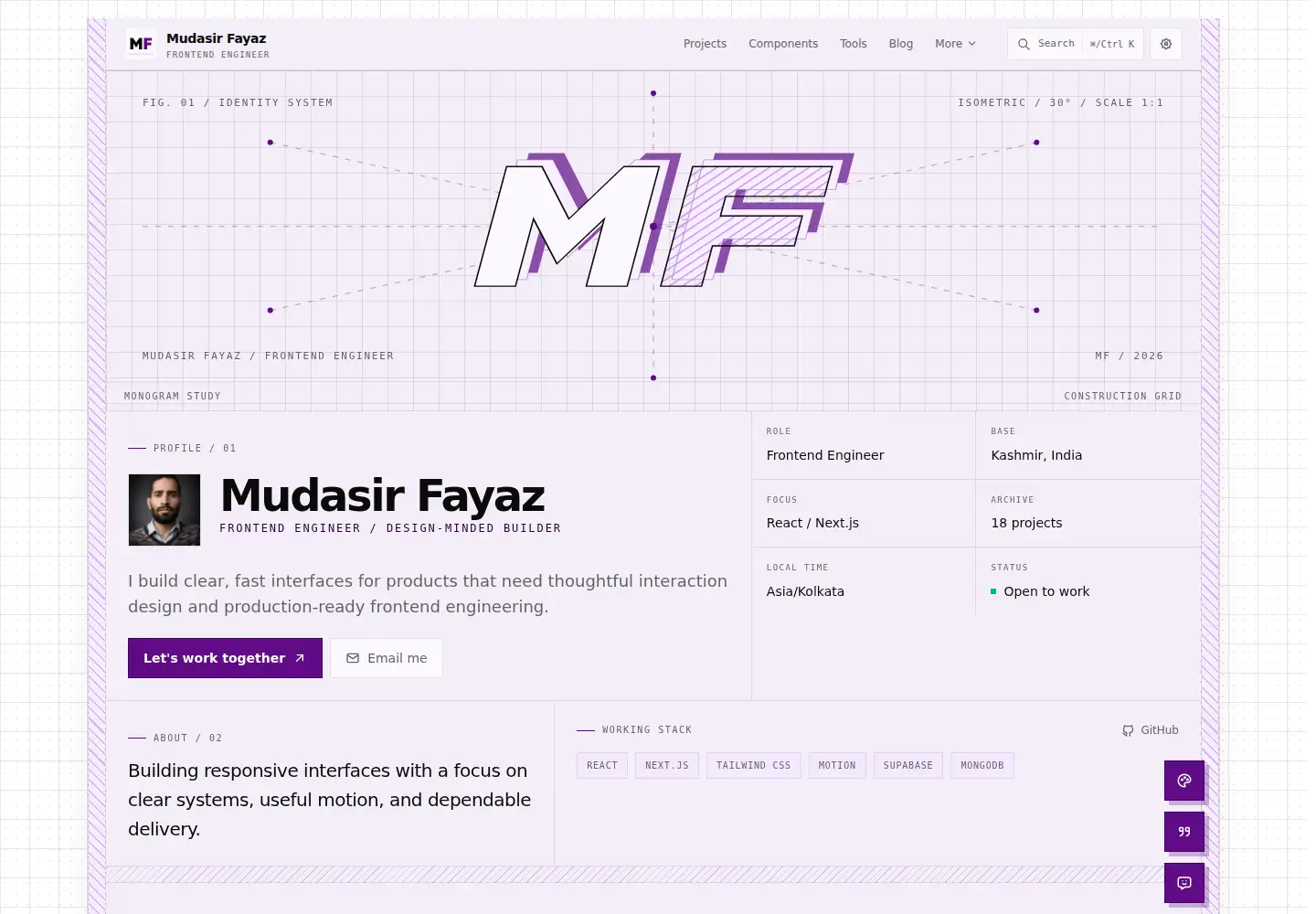 Captured homepage of mudasir.in in the current scan