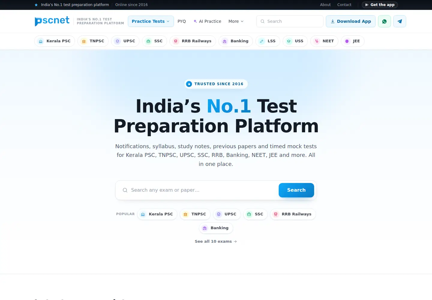 Screenshot of pscnet.in