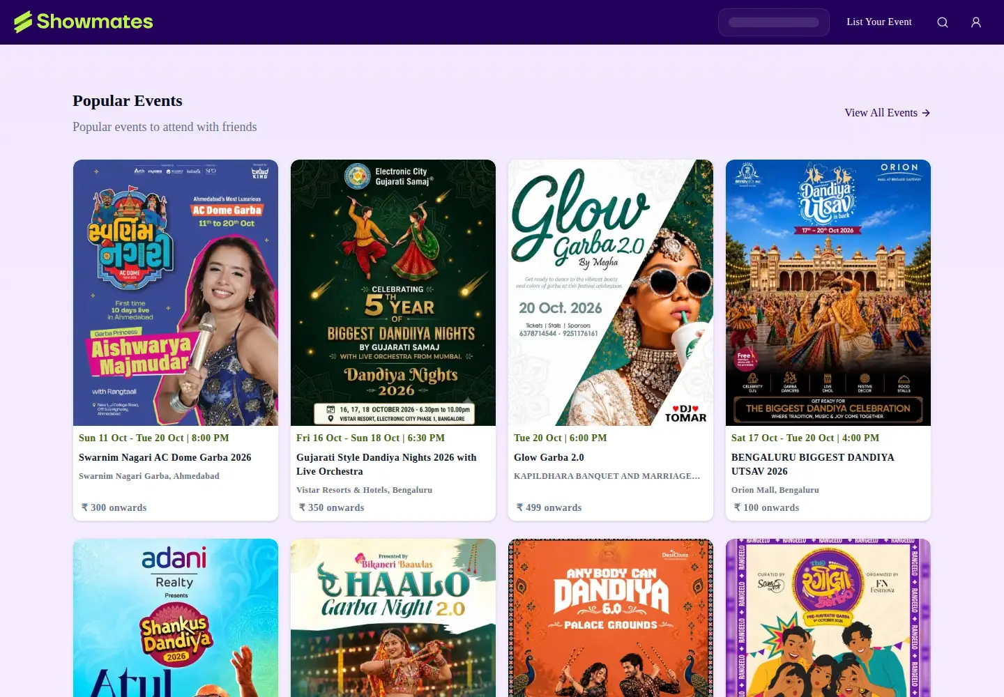 Captured homepage of showmates.in in the current scan