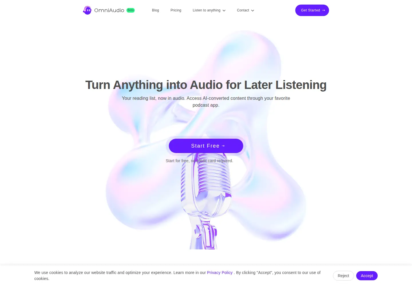 Screenshot of omniaudio.info