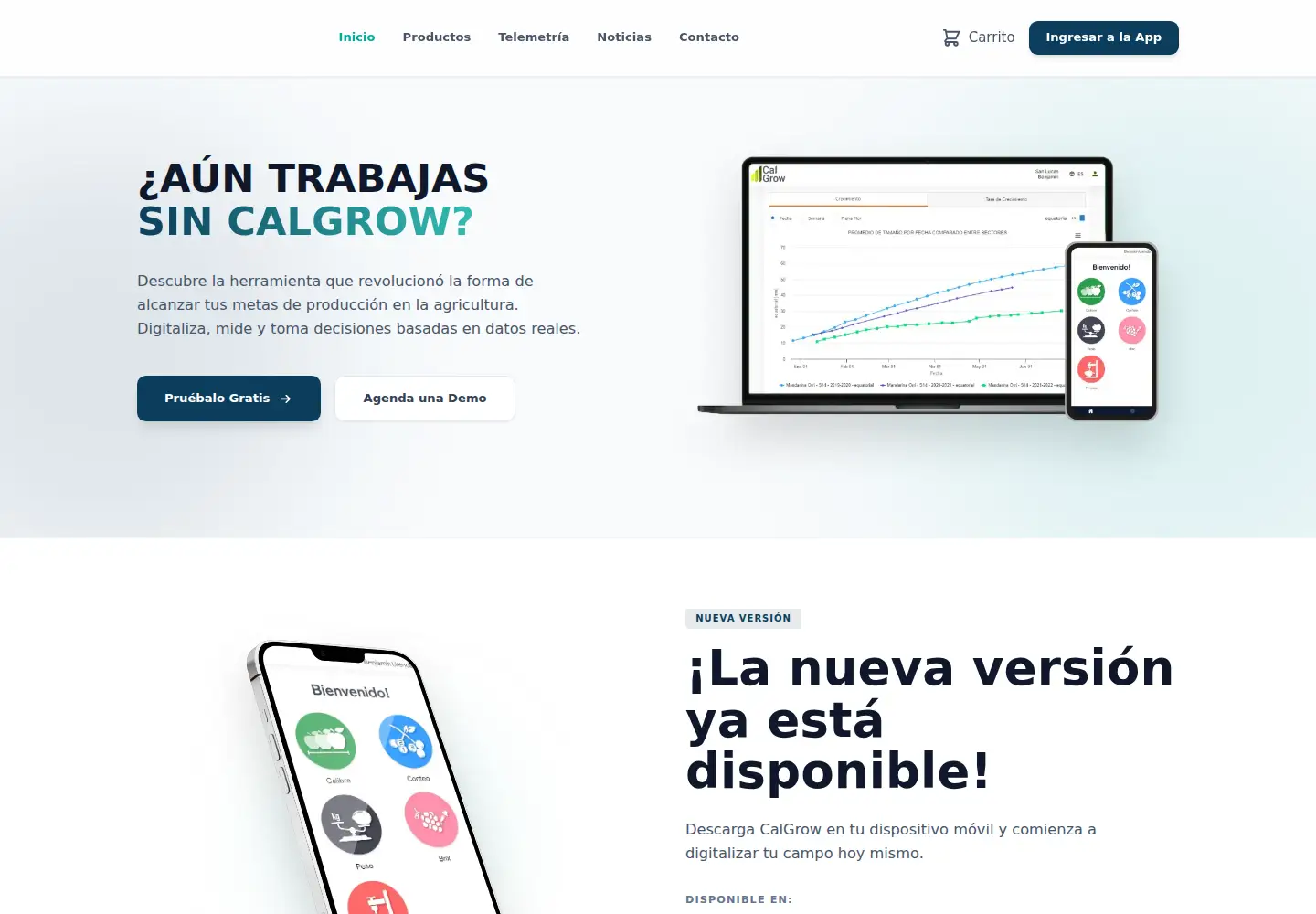 Screenshot of calgrow.io
