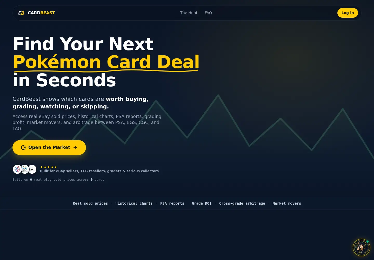 Captured homepage of cardbeast.io in the current scan