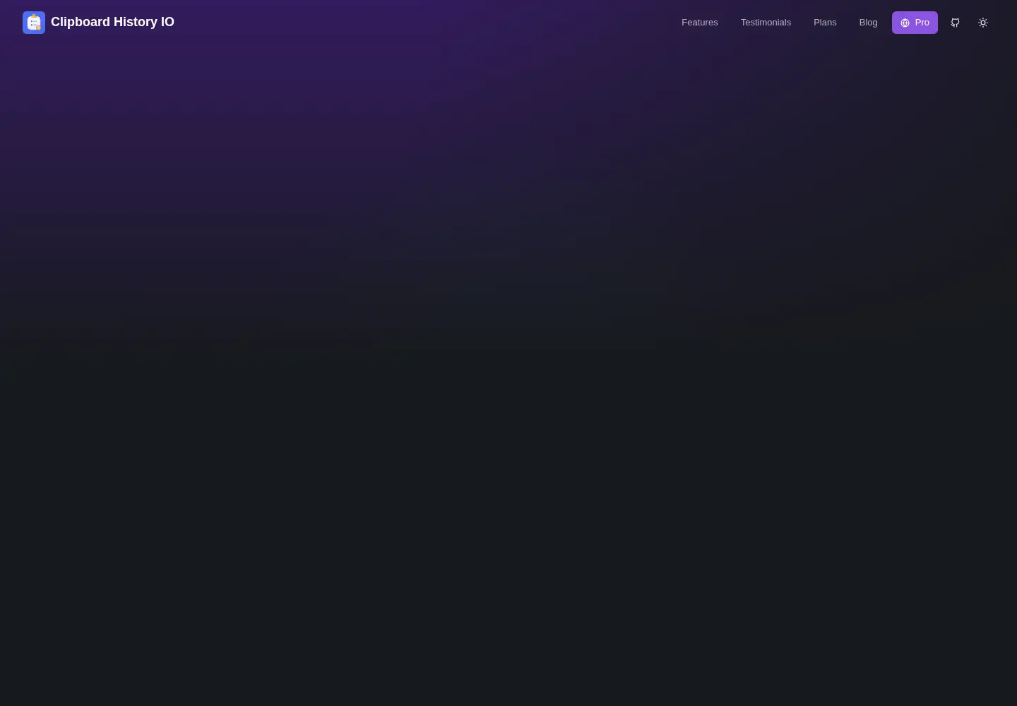 Screenshot of clipboardhistory.io