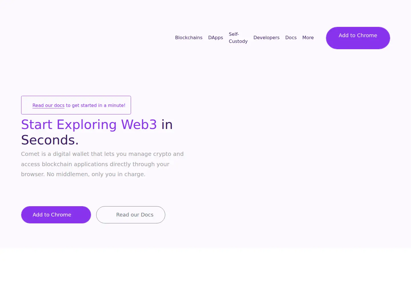 Screenshot of cometwallet.io