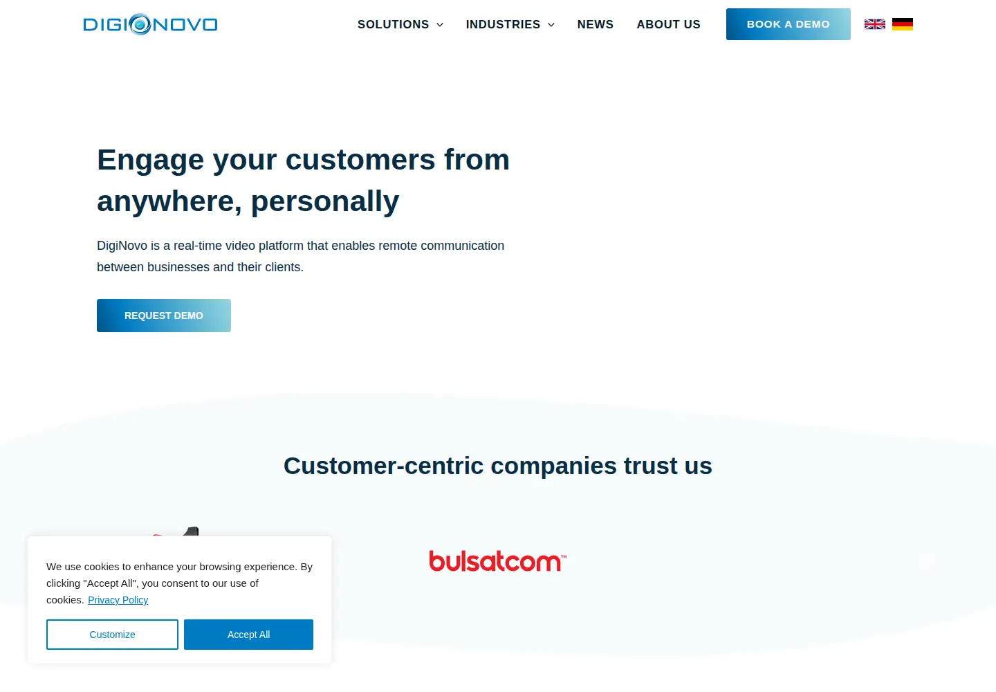 Captured homepage of diginovo.io in the current scan