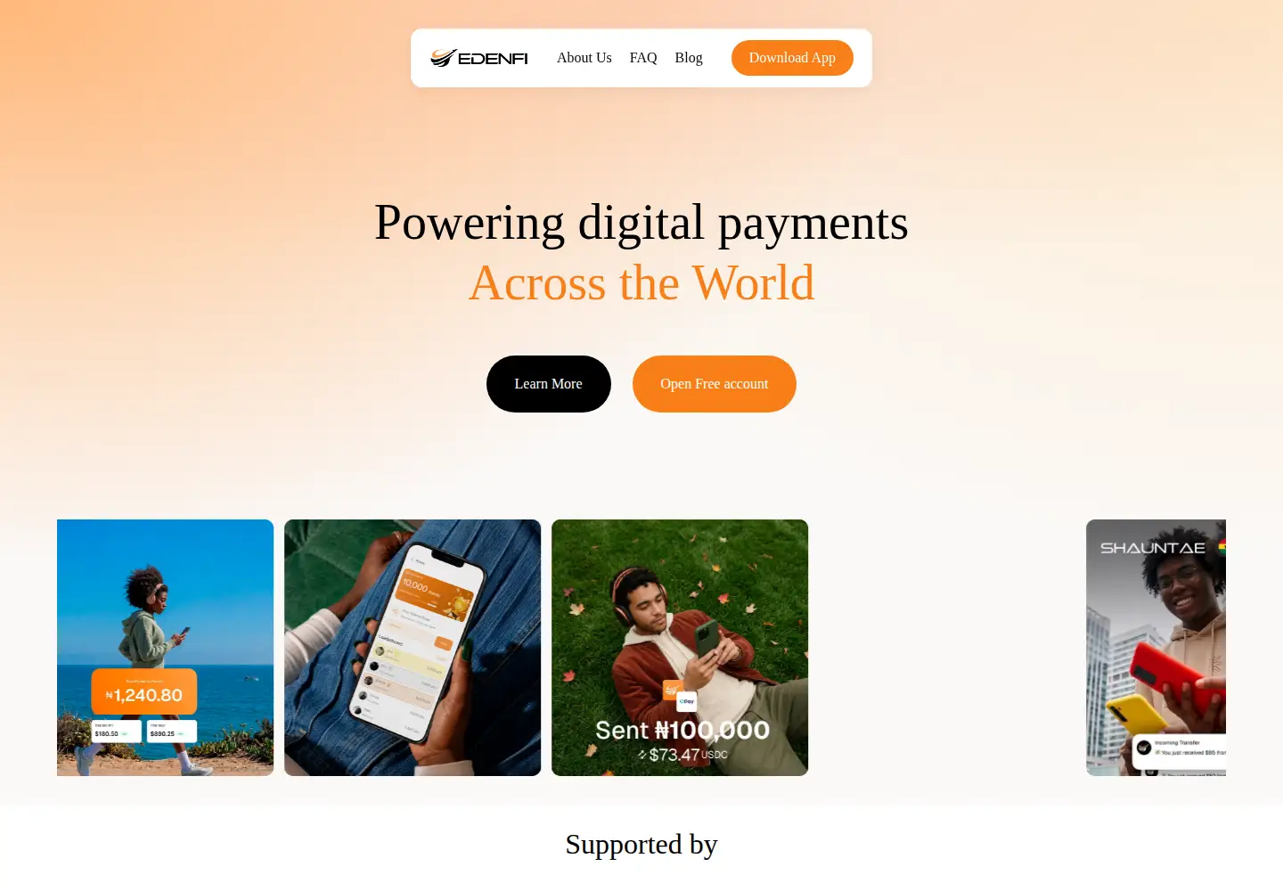 Captured homepage of edenfi.io in the current scan