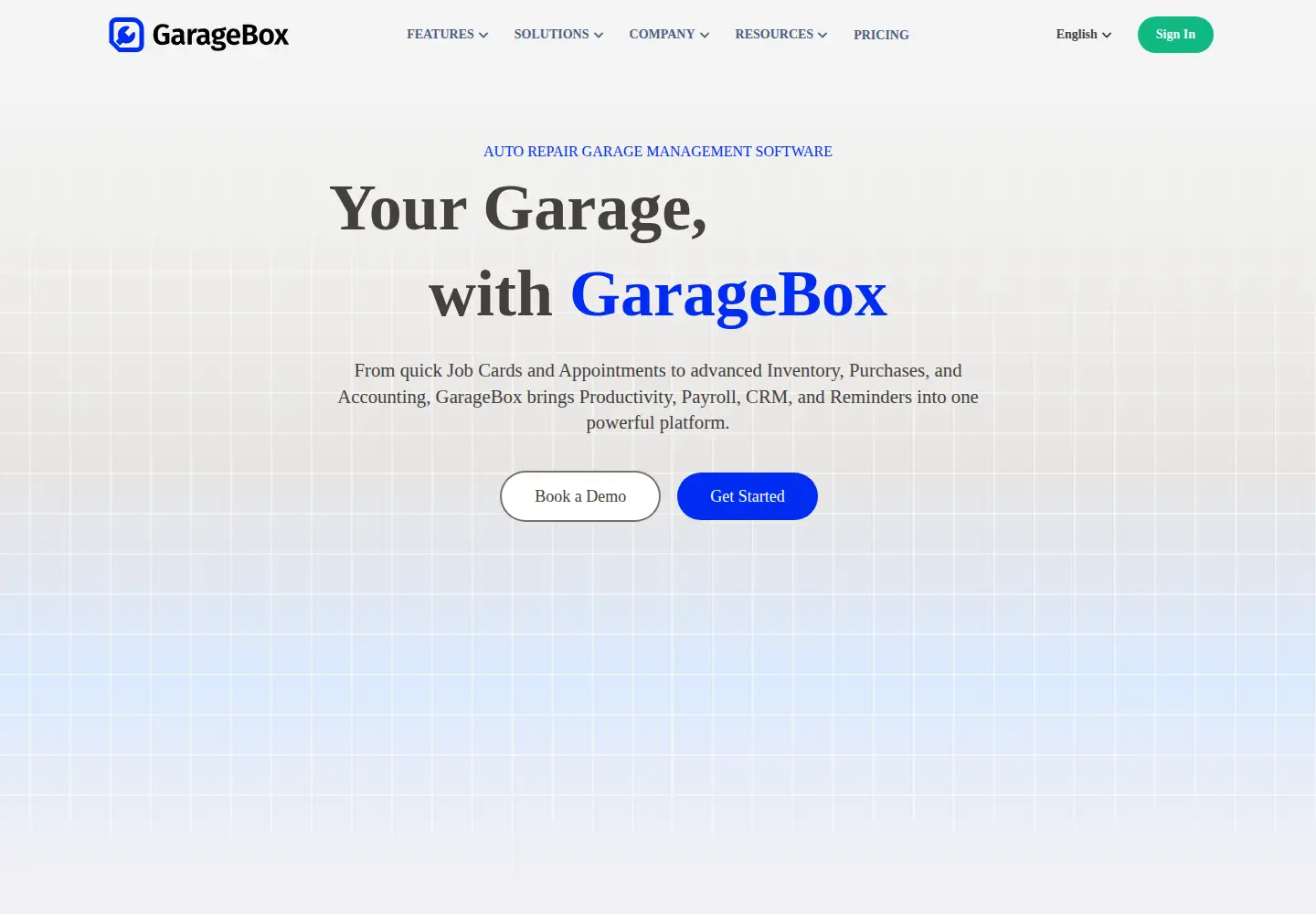 Screenshot of garagebox.io