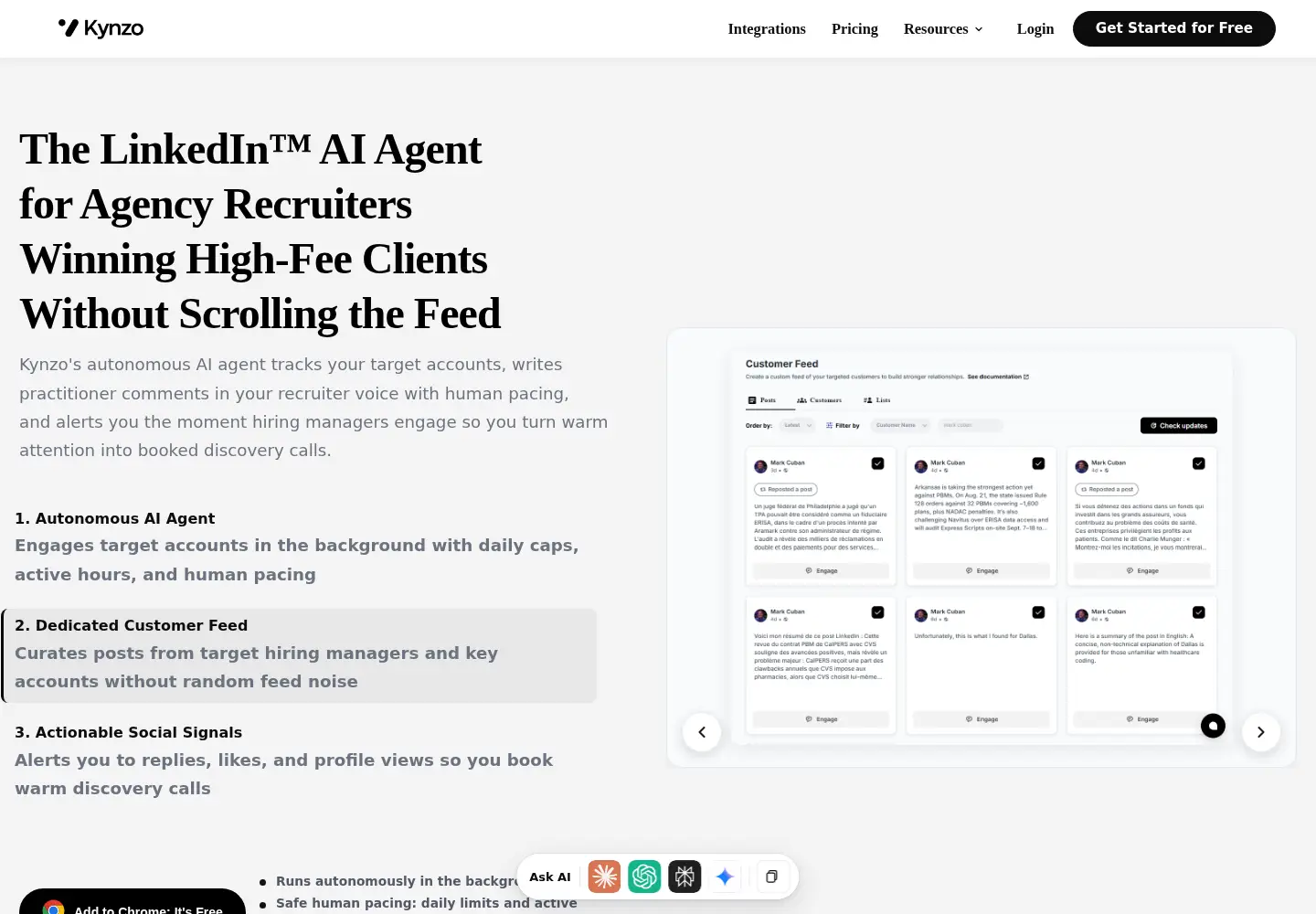 Captured homepage of kynzo.io in the current scan