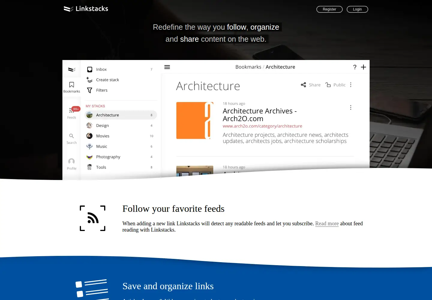 Captured homepage of linkstacks.io in the current scan
