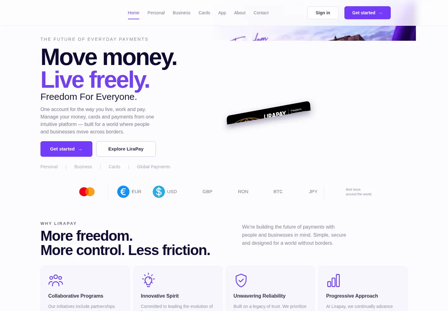 Captured homepage of lirapay.io in the current scan