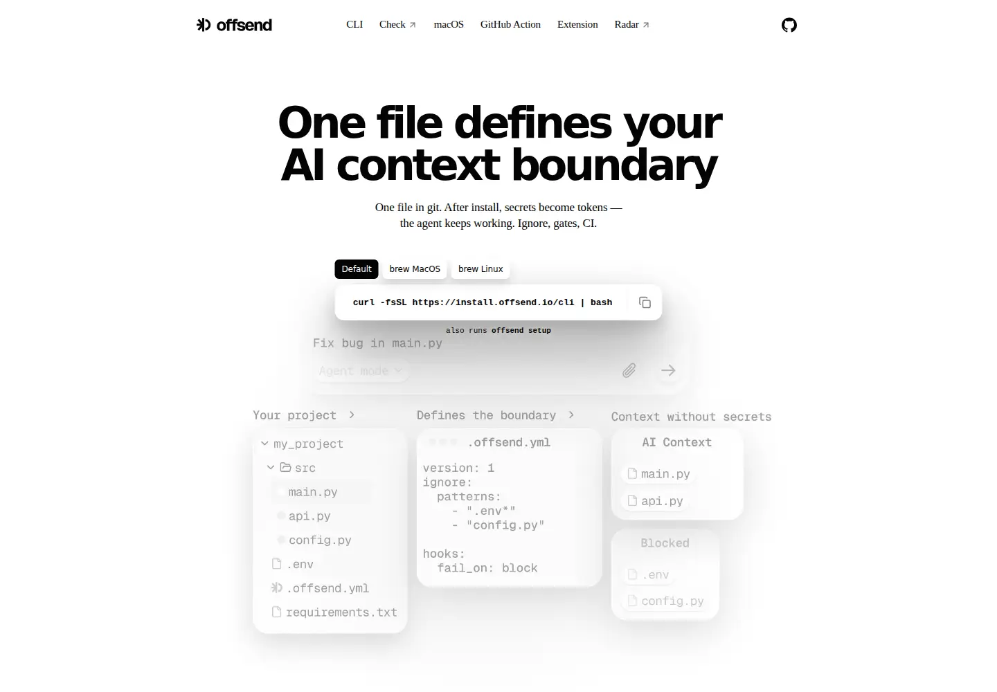 Captured homepage of offsend.io in the current scan