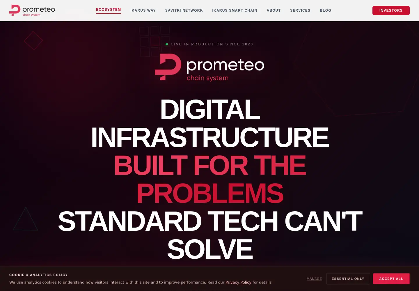 Screenshot of prometeochain.io