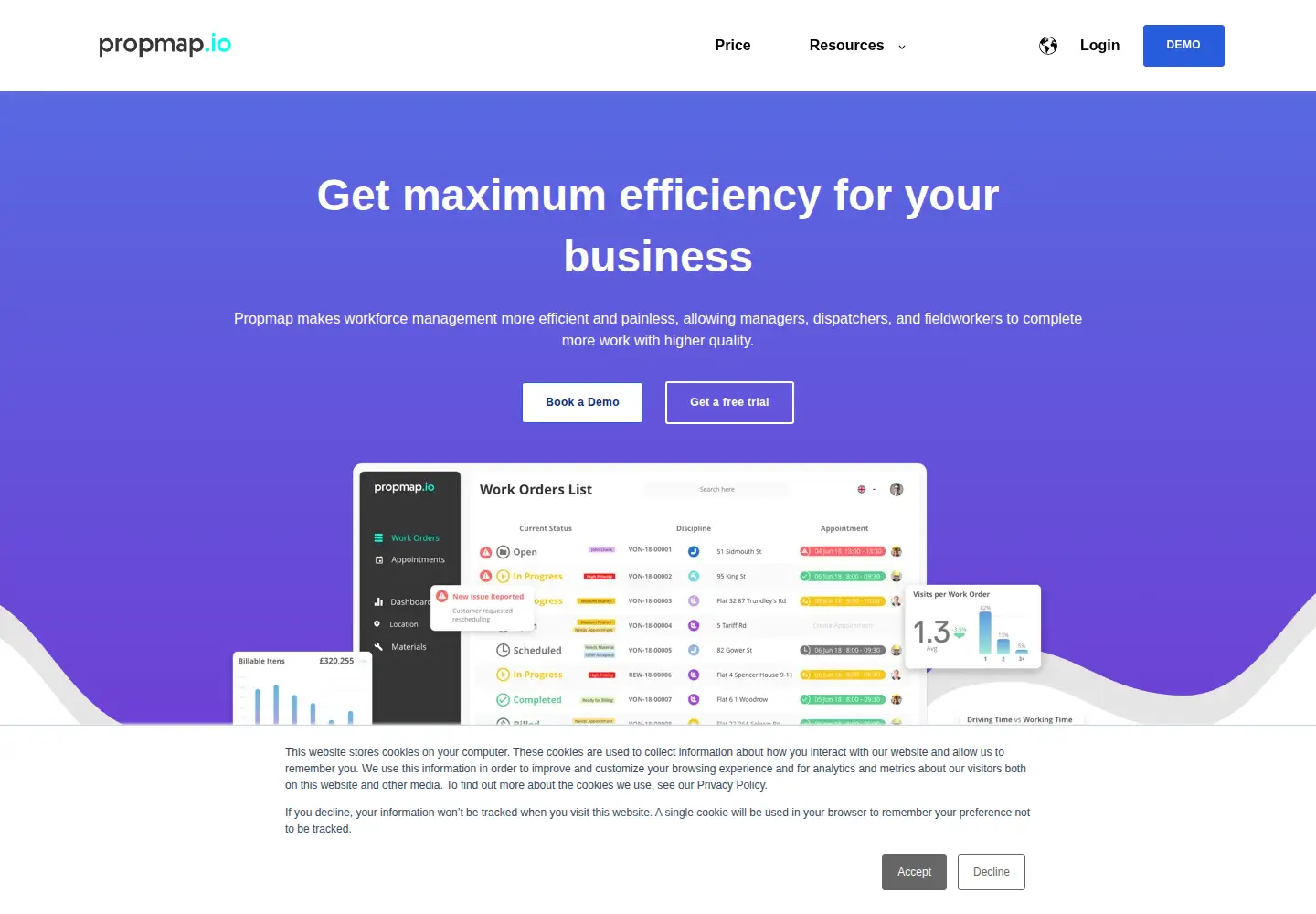 Captured homepage of propmap.io in the current scan