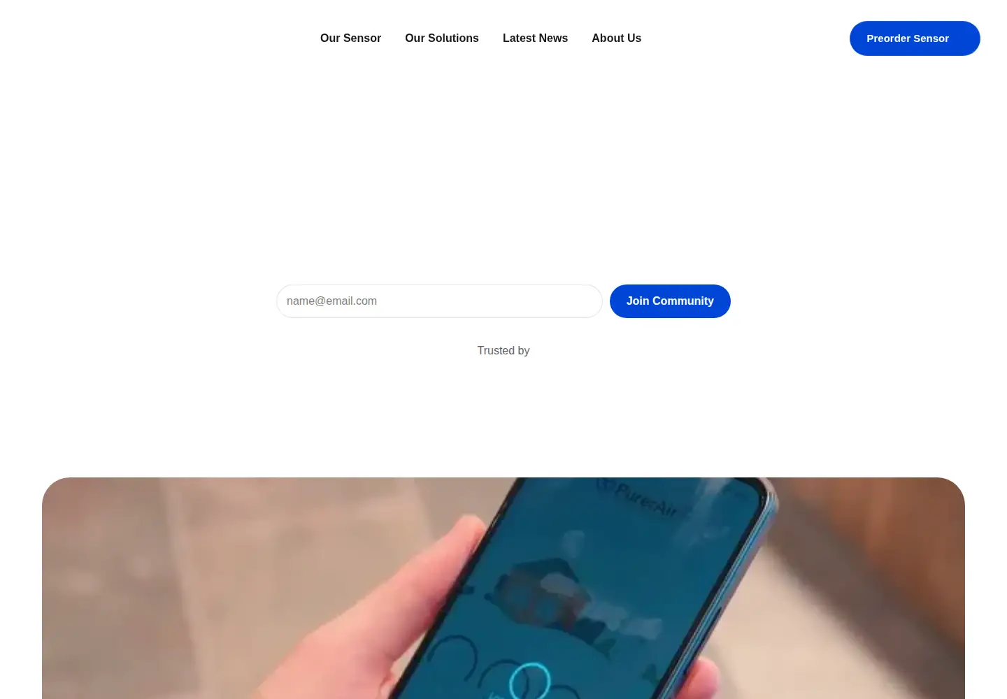 Captured homepage of purerair.io in the current scan