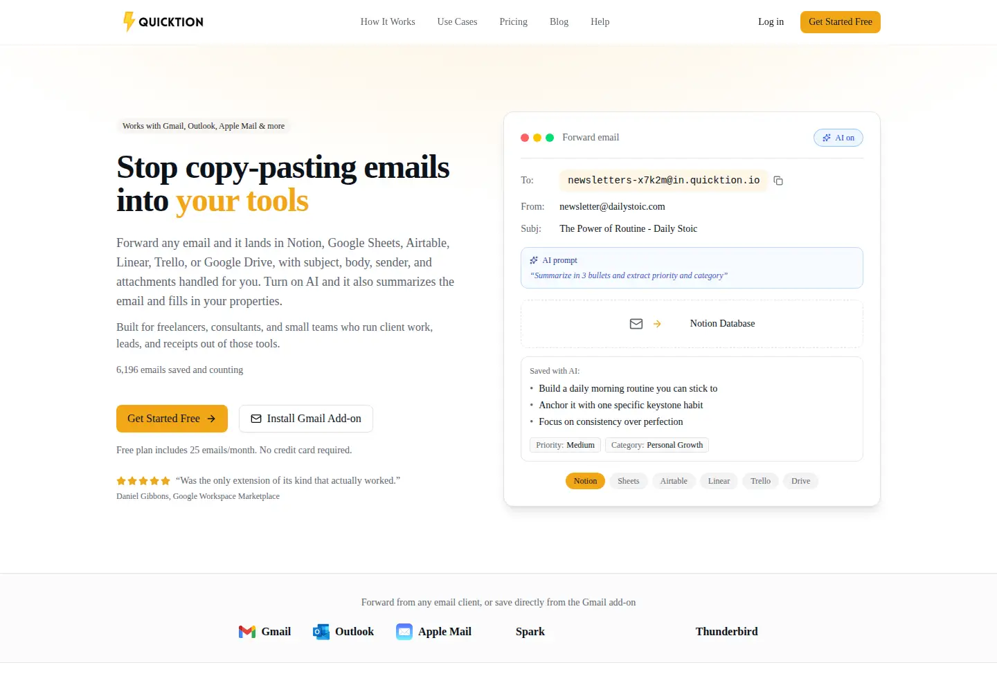 Captured homepage of quicktion.io in the current scan