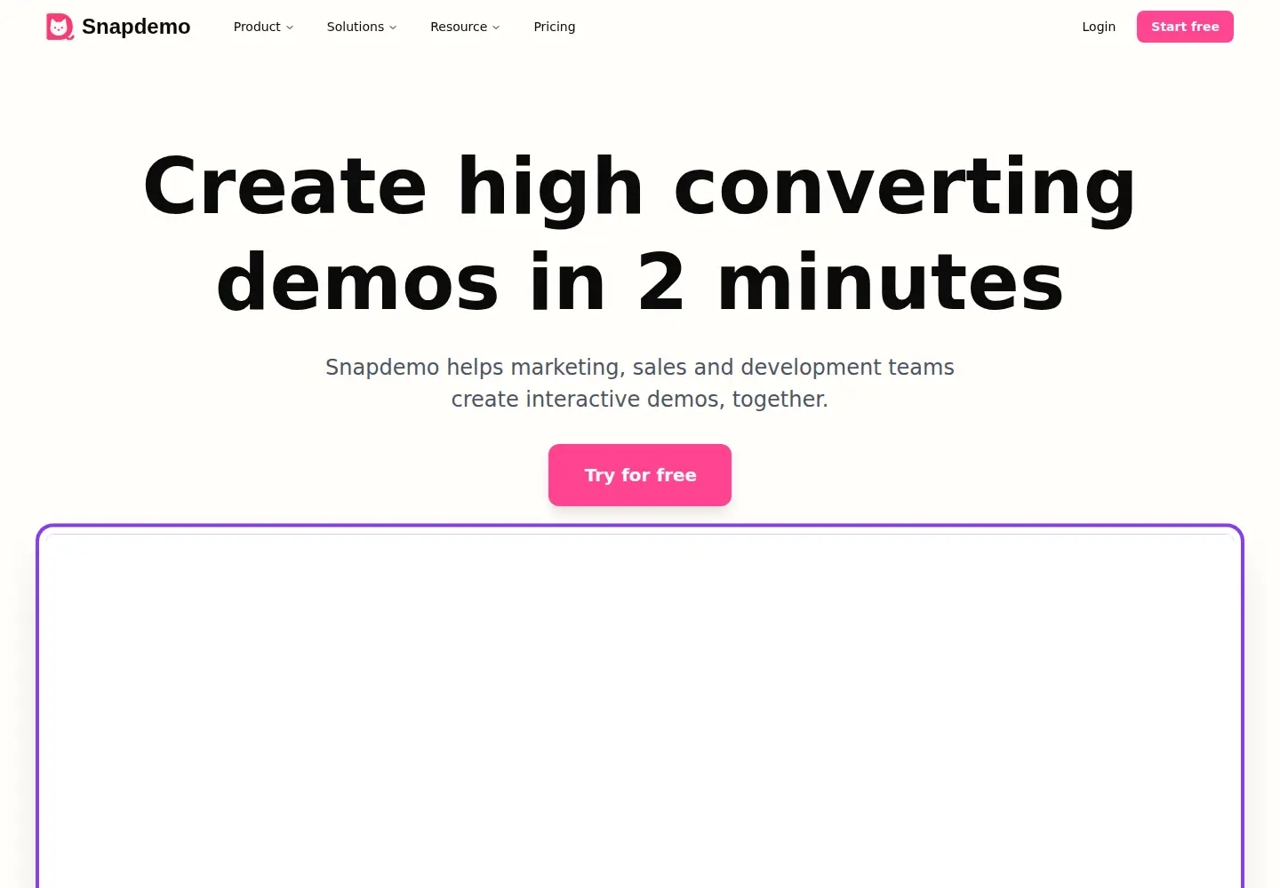 Captured homepage of snapdemo.io in the current scan