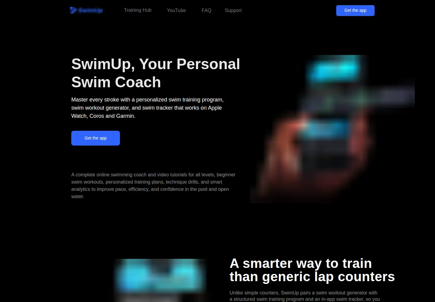 Screenshot of swimup.io