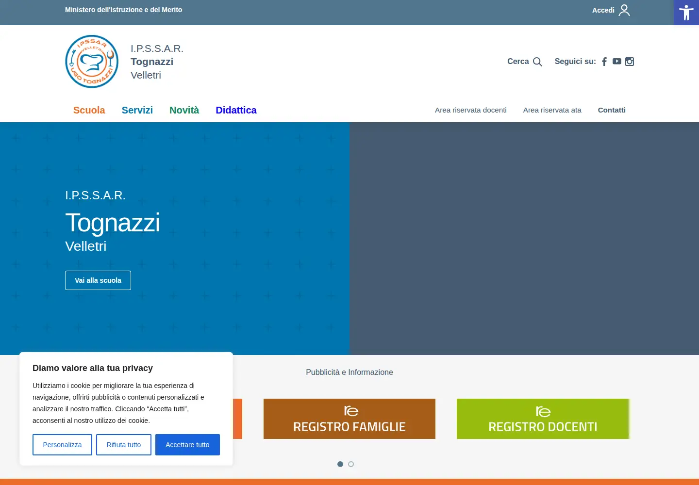 Screenshot of alberghierovelletri.edu.it