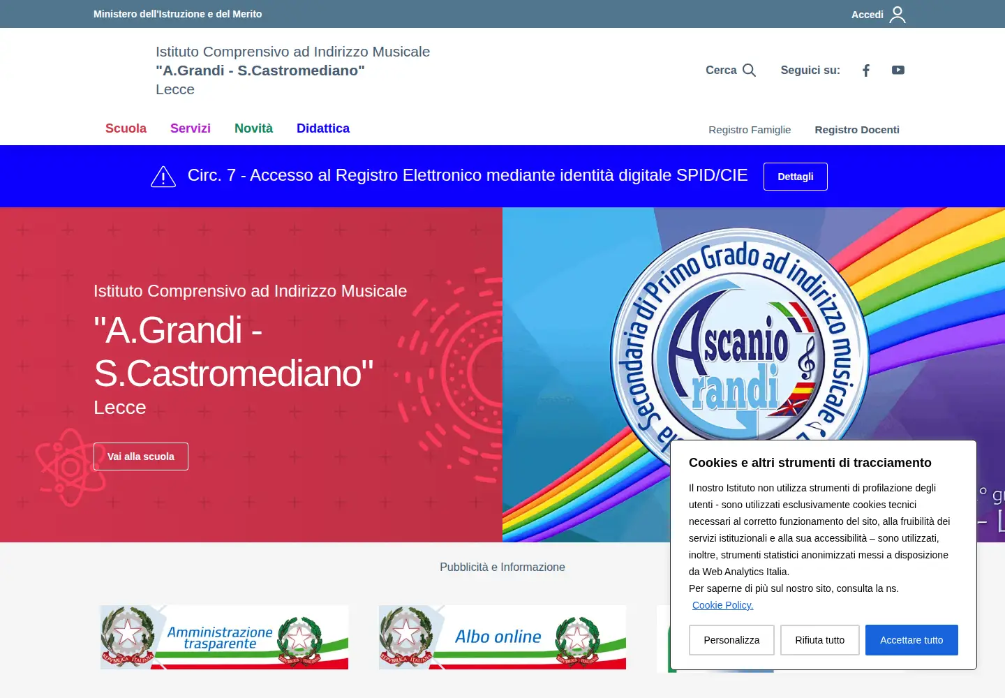 Screenshot of ascaniograndi.edu.it