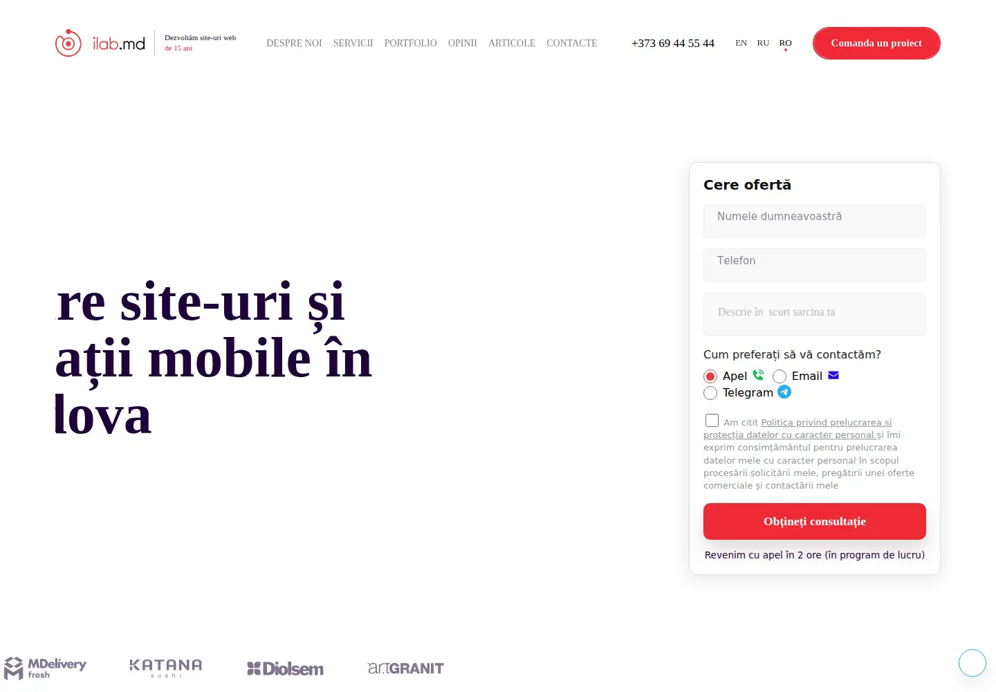 Captured homepage of ilab.studio in the current scan
