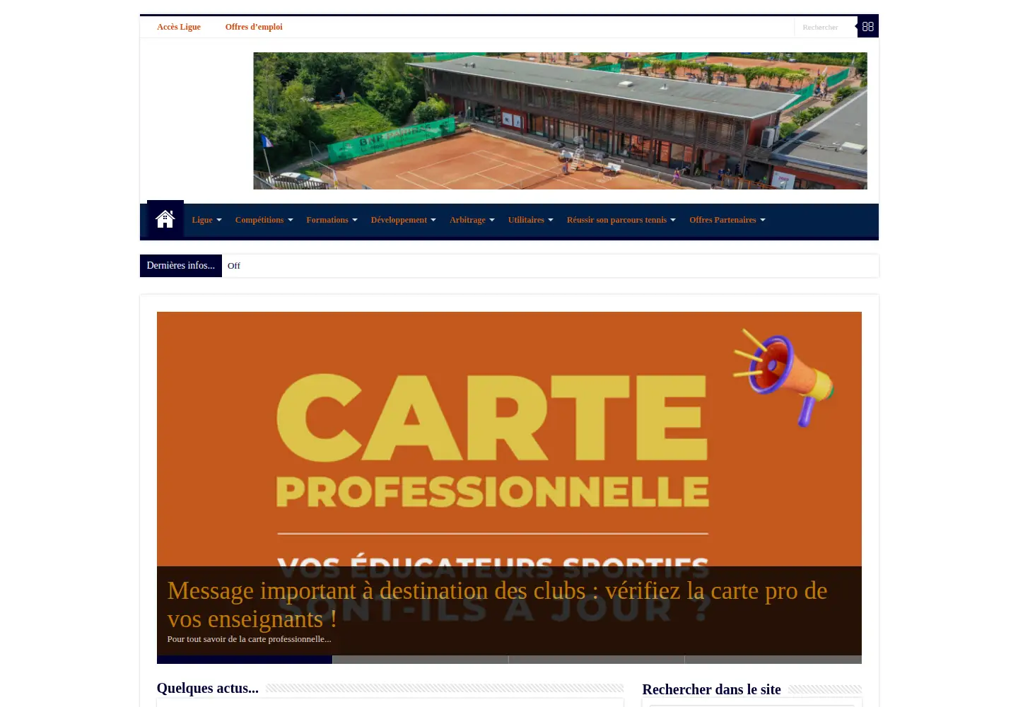 Screenshot of liguecentrevaldeloire-tennis.com