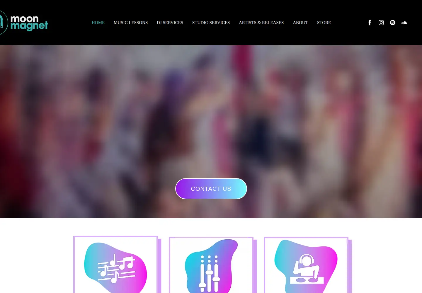 Screenshot of moonmagnetmusic.com