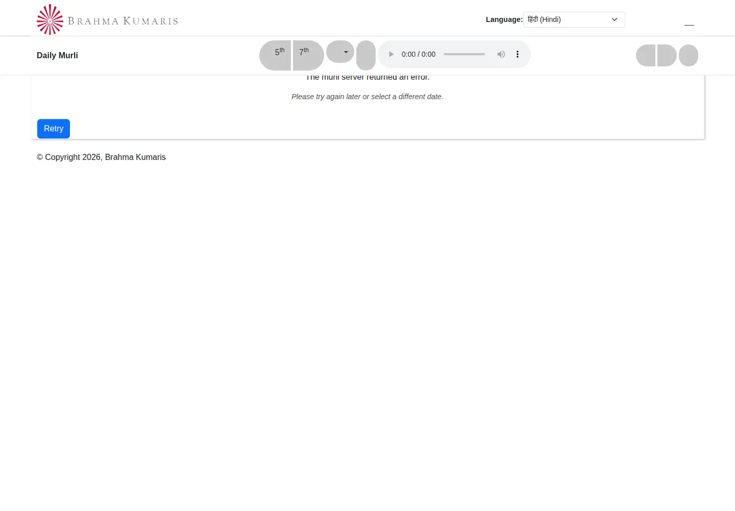 Screenshot of madhubanmurli.org