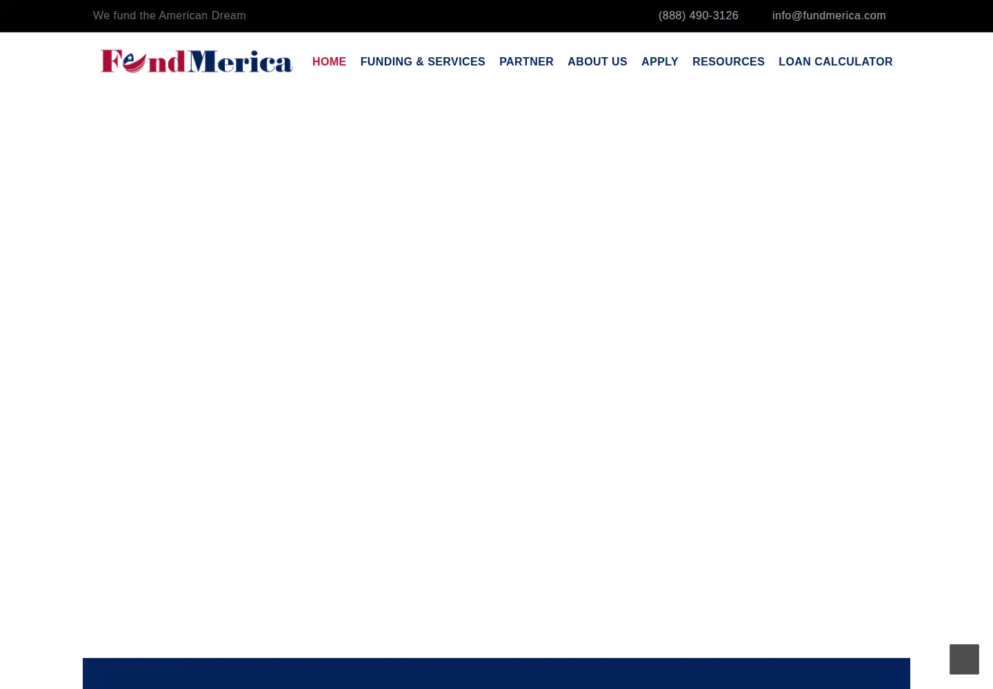 Captured homepage of fundmerica.com in the current scan