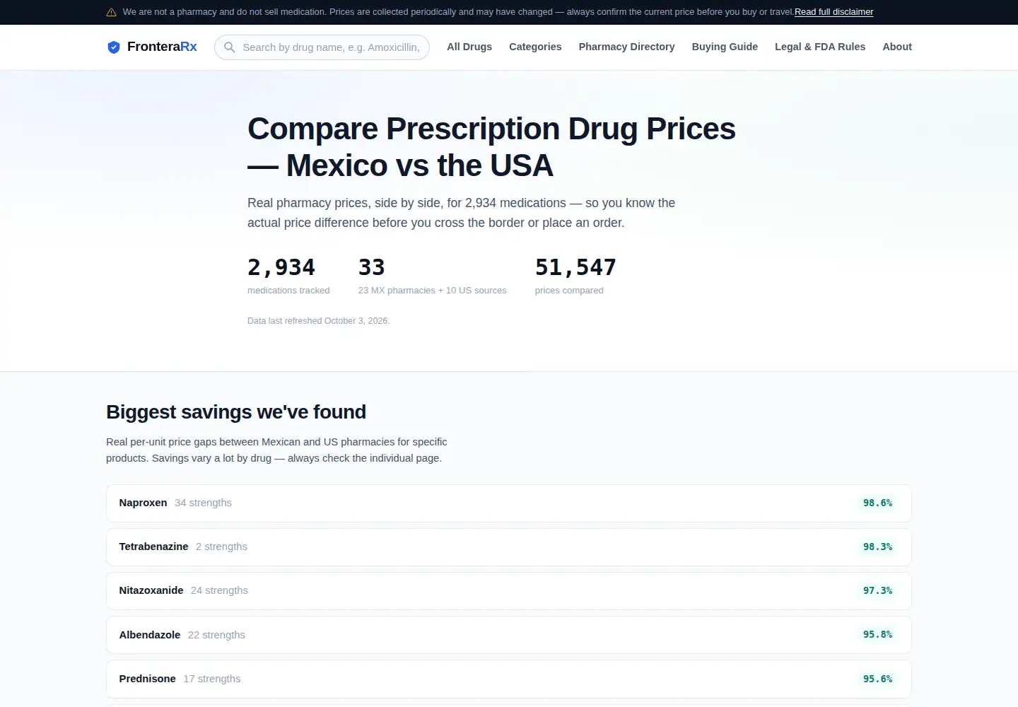 Captured homepage of cmqpharma.com in the current scan