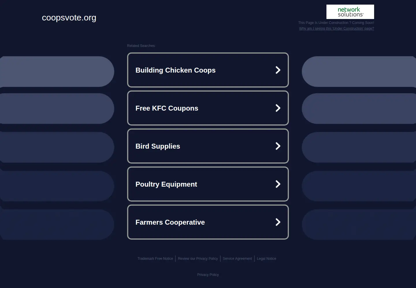 Captured homepage of coopsvote.org in the current scan